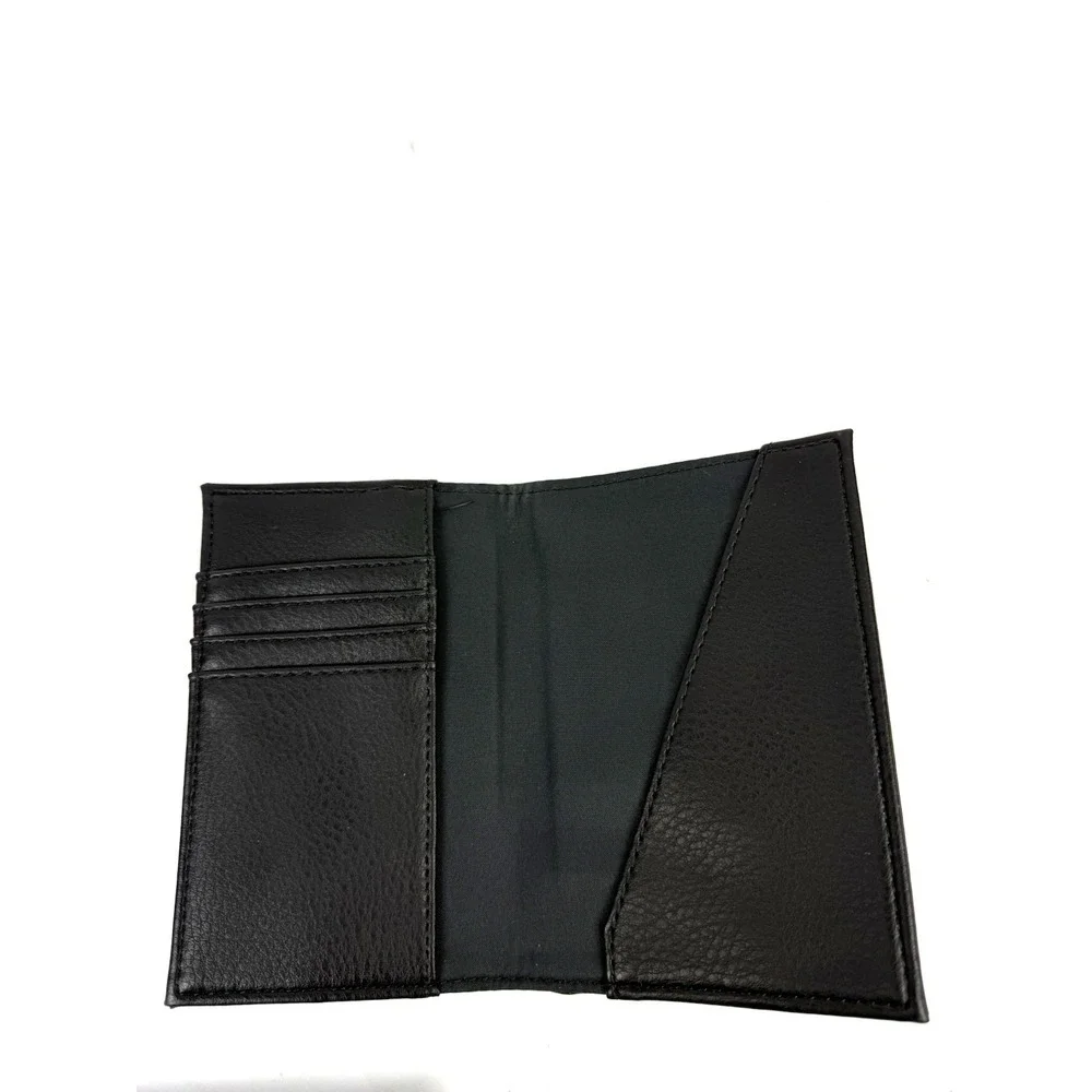 International Concepts 3 In 1 Wallet Black Faux Leather Passport Travel NEW